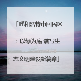 呼和浩特市回民区：以绿为底 谱写生态文明建设新篇章