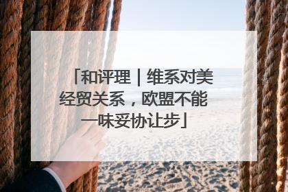 和评理｜维系对美经贸关系，欧盟不能一味妥协让步