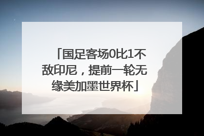 国足客场0比1不敌印尼，提前一轮无缘美加墨世界杯