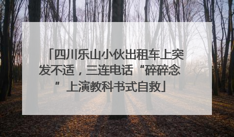 四川乐山小伙出租车上突发不适，三连电话“碎碎念”上演教科书式自救