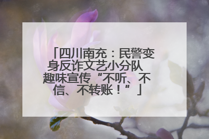 四川南充：民警变身反诈文艺小分队 趣味宣传“不听、不信、不转账！”