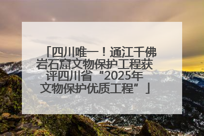 四川唯一！通江千佛岩石窟文物保护工程获评四川省“2025年文物保护优质工程”