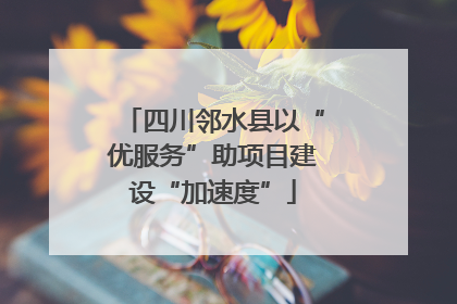 四川邻水县以“优服务”助项目建设“加速度”