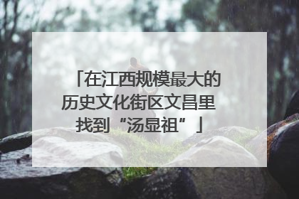 在江西规模最大的历史文化街区文昌里找到“汤显祖”