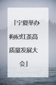 宁夏举办枸杞红茶高质量发展大会