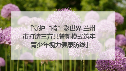 守护“睛”彩世界 兰州市打造三方共管新模式筑牢青少年视力健康防线