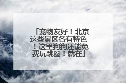 宠物友好！北京这些景区各有特色！这里狗狗还能免费玩跳圈！就在