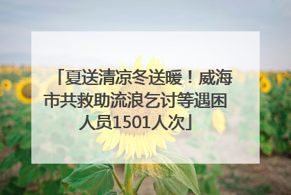 夏送清凉冬送暖！威海市共救助流浪乞讨等遇困人员1501人次