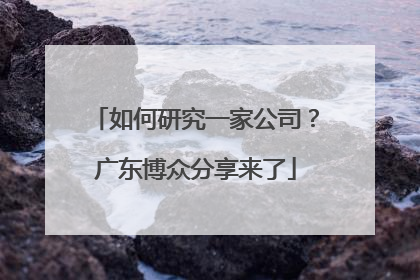 如何研究一家公司？广东博众分享来了