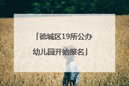 德城区19所公办幼儿园开始报名