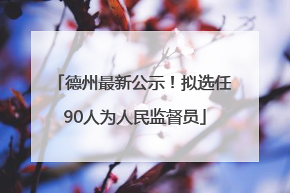德州最新公示！拟选任90人为人民监督员