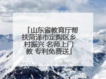 山东省教育厅帮扶菏泽市定陶区乡村振兴 名师上门教 专利免费送