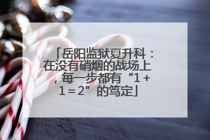 岳阳监狱夏升科：在没有硝烟的战场上，每一步都有“1＋1＝2”的笃定