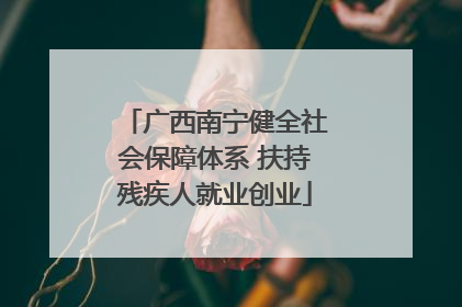 广西南宁健全社会保障体系 扶持残疾人就业创业