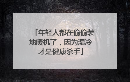 年轻人都在偷偷装地暖机了，因为湿冷才是健康杀手