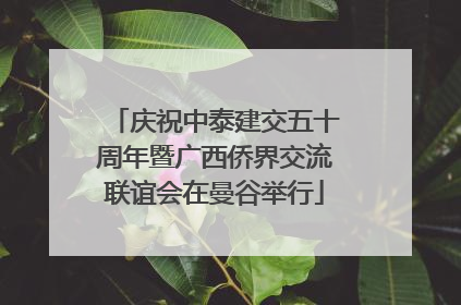 庆祝中泰建交五十周年暨广西侨界交流联谊会在曼谷举行