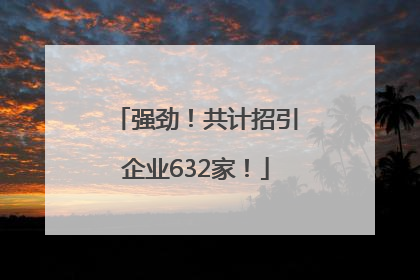 强劲！共计招引企业632家！