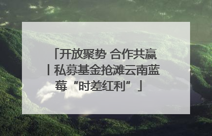 开放聚势 合作共赢丨私募基金抢滩云南蓝莓“时差红利”