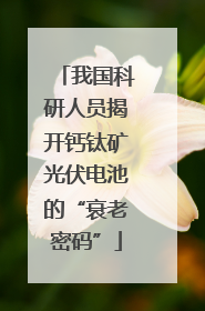 我国科研人员揭开钙钛矿光伏电池的“衰老密码”