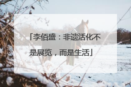 李佰盛：非遗活化不是展览，而是生活
