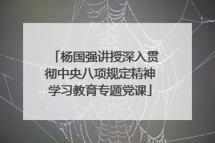 杨国强讲授深入贯彻中央八项规定精神学习教育专题党课