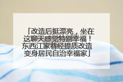 改造后挺漂亮，坐在这聊天感觉特别幸福！东西江家巷经提质改造变身居民自治幸福家