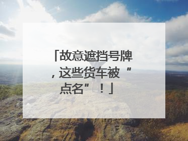 故意遮挡号牌，这些货车被“点名”！