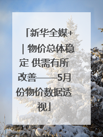 新华全媒+｜物价总体稳定 供需有所改善——5月份物价数据透视