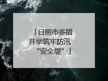 日照市多措并举筑牢防汛“安全堤”