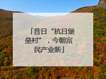 昔日“抗日堡垒村”，今朝富民产业新