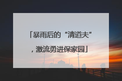 暴雨后的“清道夫”，激流勇进保家园