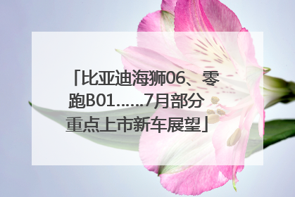 比亚迪海狮06、零跑B01……7月部分重点上市新车展望