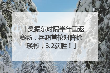 樊振东时隔半年重返赛场，乒超首轮对阵徐瑛彬，3:2获胜！