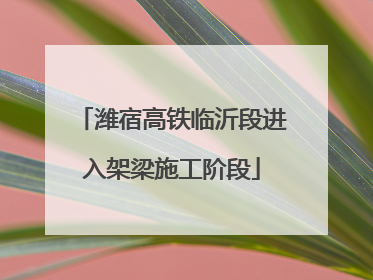 潍宿高铁临沂段进入架梁施工阶段