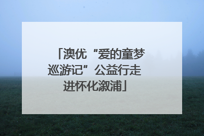 澳优“爱的童梦巡游记”公益行走进怀化溆浦