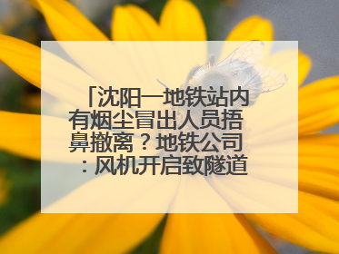 沈阳一地铁站内有烟尘冒出人员捂鼻撤离？地铁公司：风机开启致隧道灰尘飘散至站内