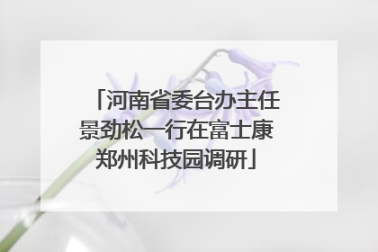河南省委台办主任景劲松一行在富士康郑州科技园调研