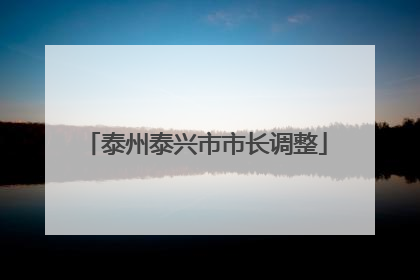 泰州泰兴市市长调整