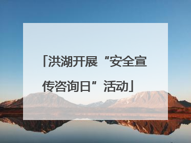 洪湖开展“安全宣传咨询日”活动