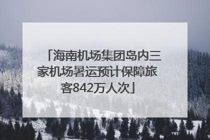 海南机场集团岛内三家机场暑运预计保障旅客842万人次