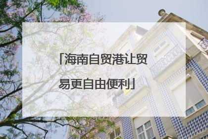 海南自贸港让贸易更自由便利
