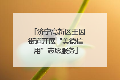 济宁高新区王因街道开展“美德信用”志愿服务