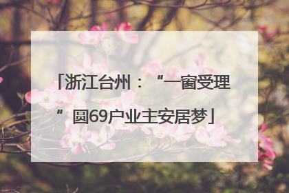 浙江台州：“一窗受理”圆69户业主安居梦