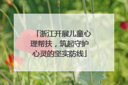 浙江开展儿童心理帮扶，筑起守护心灵的坚实防线