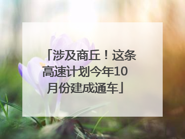 涉及商丘！这条高速计划今年10月份建成通车