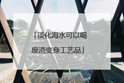 淡化海水可以喝 废渣变身工艺品