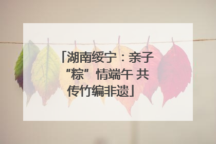 湖南绥宁：亲子“粽”情端午 共传竹编非遗