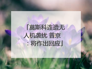莫斯科连遭无人机袭扰 普京：将作出回应
