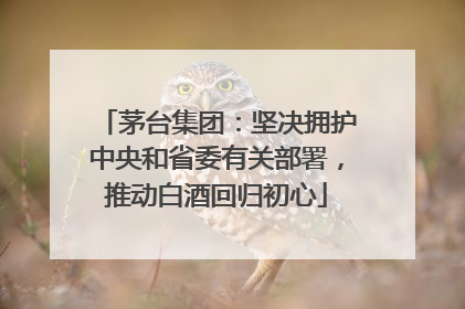茅台集团：坚决拥护中央和省委有关部署，推动白酒回归初心