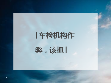 车检机构作弊，该抓